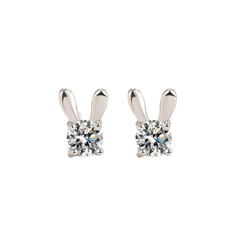 Factory Wholesale 925 Silver Rabbit  Stud Earrings for Women 2023 Summer Earring Fashion Jewelry
