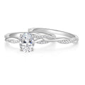 Somen 3ct Women Copper Ring Oval Cut Bridal Ring Sets Cubic Zirconia Wedding Band Twisting Infinity Pave Set Size 4-12