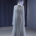 Jancember Rsm222183 Gray Formal High Neck Plus Size Women Dresses Party for Evening