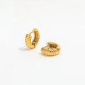 18k Pvd Gold Plated Chunky Classic Croissant Stainless Steel Tyre Pattern Huggie Earrings Luxury Jewelry Drop Shipping MegaBDM