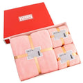 Soft Solid Color Logo Microfiber Quick-Dry Towel Set in Gift Box for Fitness Sports or Home Use with Premium Quality Features