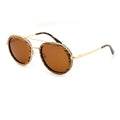Stylish Lightweight Polarized Sunglasses with Double Metal Nose Bridge & Wood Trim for Outdoor Adventures & Daily Outings