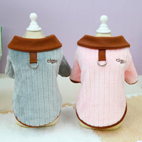 Dog Clothes Cat Pet Clothes Autumn Winter New Pet Supplies Fleece Outfit Teddy Two Leg Outfit 24 Gentleman Fleece Outfit