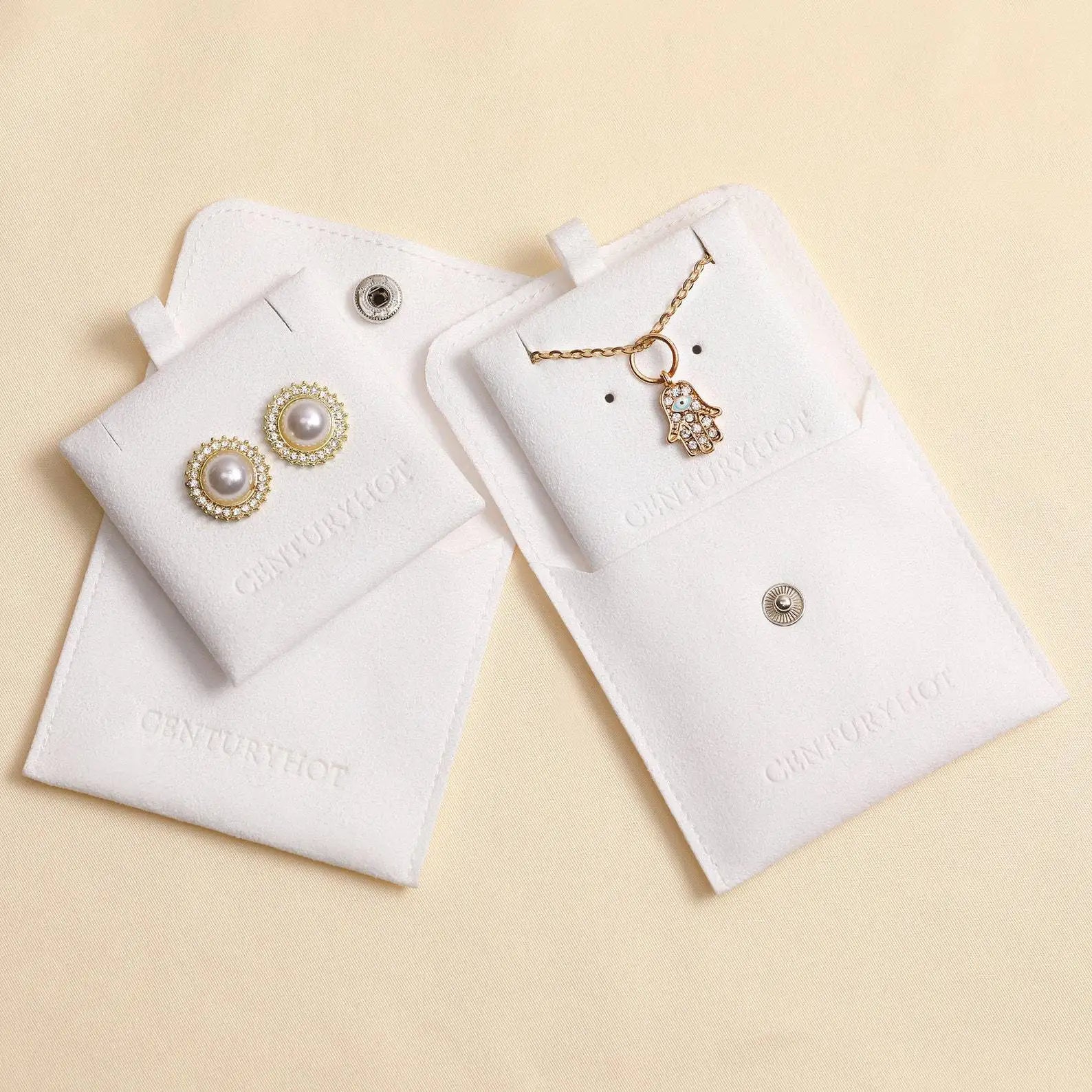 Grade Suede Microfiber Card Necklace Earring Versatile Multi-Functional Jewelry Storage Board Embossing Lo Packaging Bags