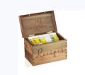 JUNJI Wood Recipe Box With Cards and Dividers Recipe Card Box Organizer Set for WomenBridal Shower & Mom