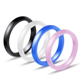 Wholesale Fashion Wedding Ring Anti Tarnish Jewelry 3mm Simple Smooth Ceramic Ring for Valentines Gift Jewelry Couple Rings