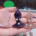 Natural Crystal Yoga Nude Female Model Ornaments Powder Crystal Amethyst Original Stone Semi Gem Carving Crafts Wholesale