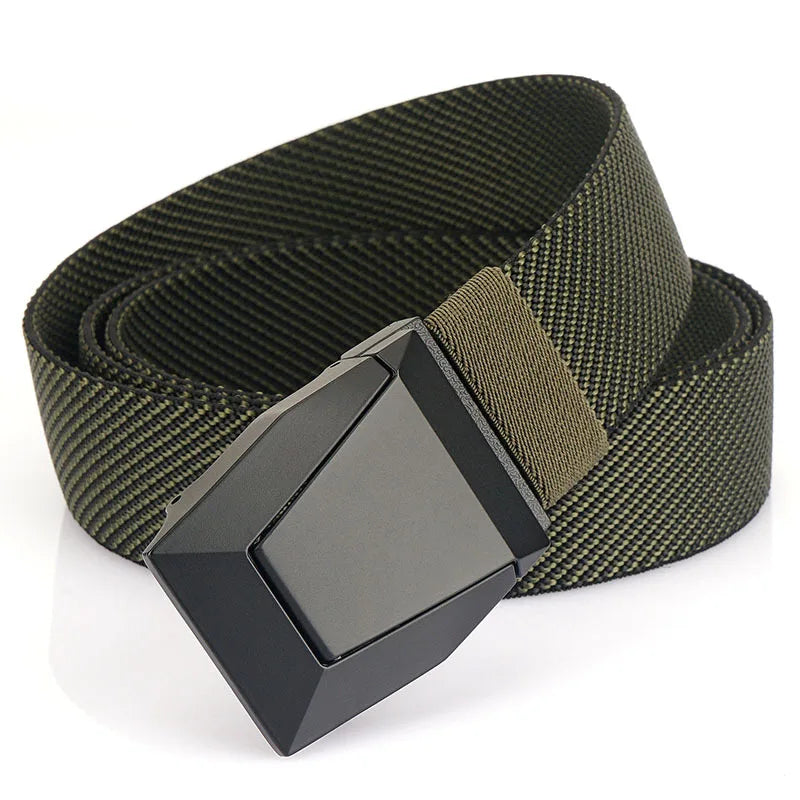 2025 Zinc Alloy Tactical Buckle Elastic Woven Belt Men's Casual 38mm Width 125cm Length Customized Logo Tactical Combat Belt