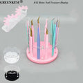 New 8/12 Holes Nail Tweezers Display Round Rack Grafted Eyelash Tweezers Storage Rack Acrylic Nail Tweezers Storage Box