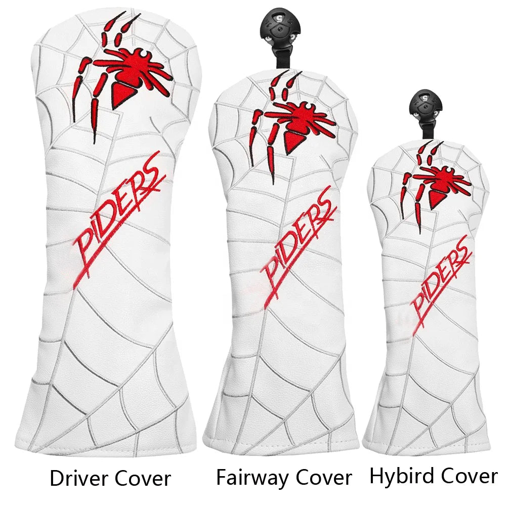 Drop Shipping 3pcs/ Set 1x Driver 1x Wood 1x Hybrid Cover Black White PU Leather Golf Club Headcover Driver Wood Cover Set