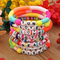 New Design 6mm Colored Clay Beads  LOVE Letter Beaded Fashion Bracelet Women