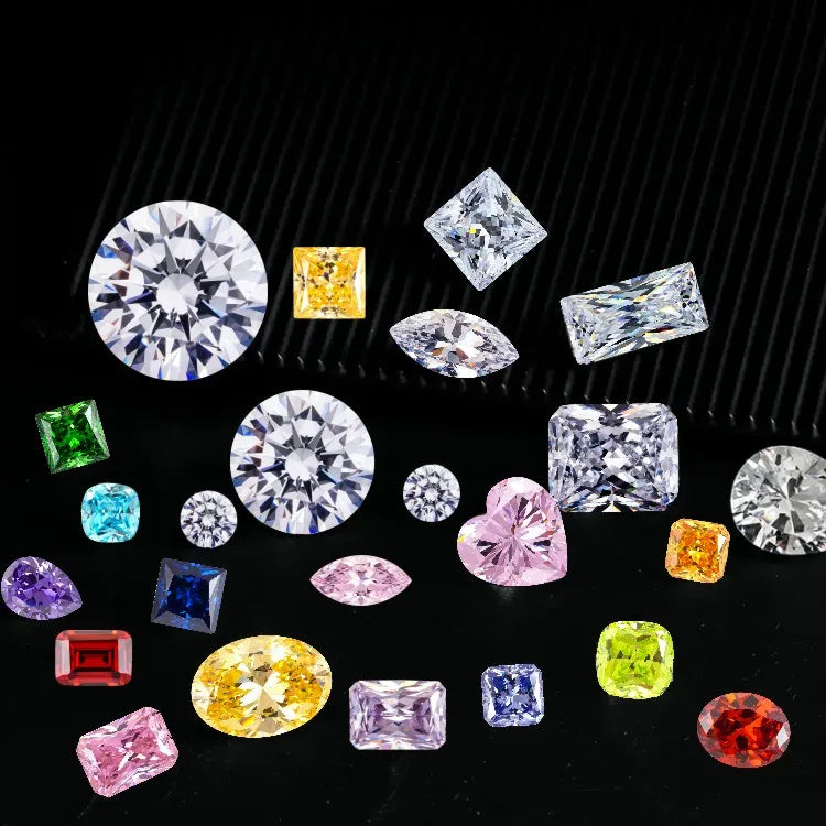 Cz Synthetic Gemstone Polished White Zircon Round Shape 5a White Cz Cubic Zirconia