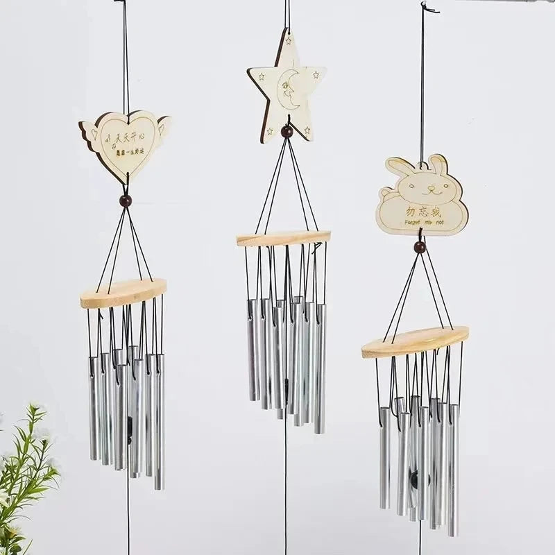 Factory Price Wood Wind Chimes Yard Garden Tubes Wall Hanging Home Decor Outdoor Minimalist Accessories Wind Bells