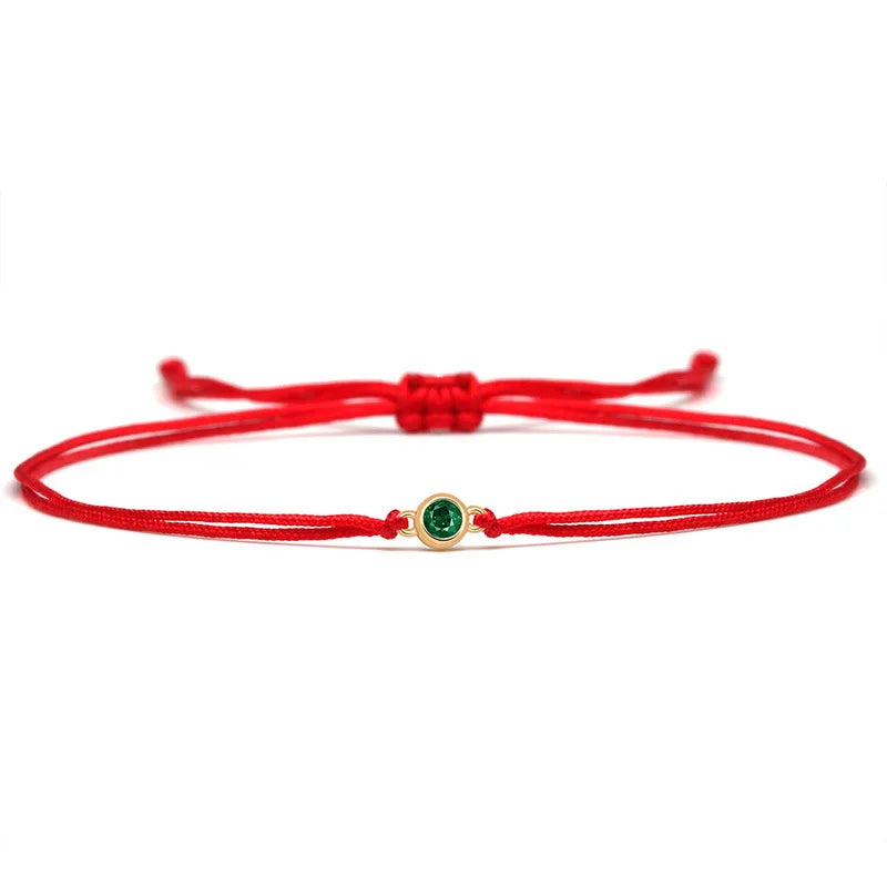 Unique Handmade Unique Zircon Bead Red Blue Strings Rope Braid Bracelet Jewelry for Women and Men