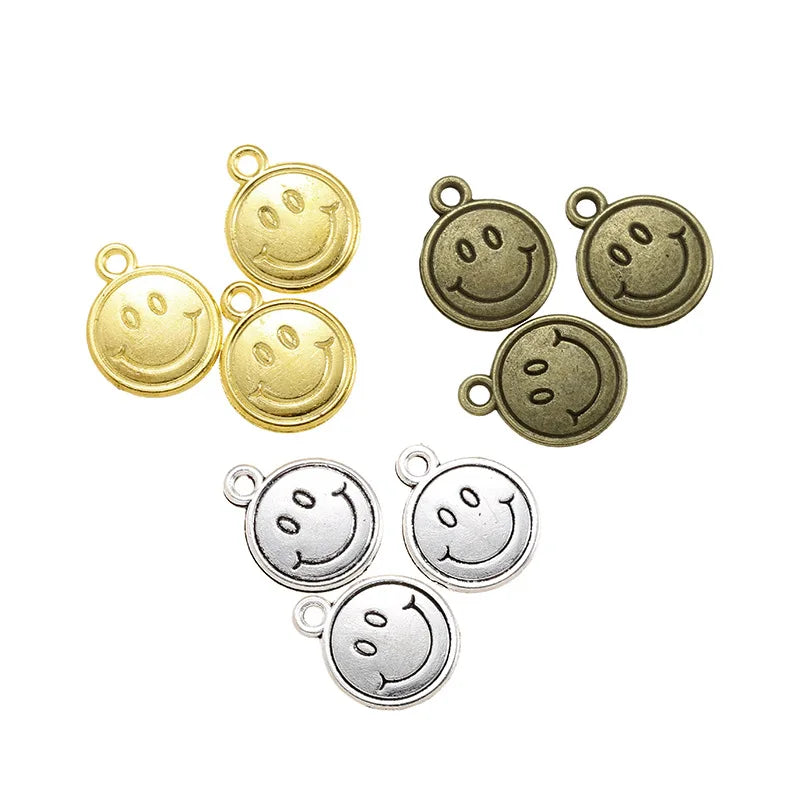 YuenZ Antique Silver Color Alloy Smile Charms Pendant DIY Jewelry Findings 16*13 mm I102