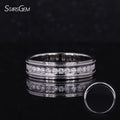 Starsgem Fine Rings Silver S925 1.7mm DEF VS VVS Round Lab Grown Diamond Milgrain Band Eternity Ring for Men