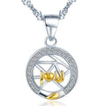 Moon Star Necklace 925 Silver Zircon Necklace Couple Necklace for Women