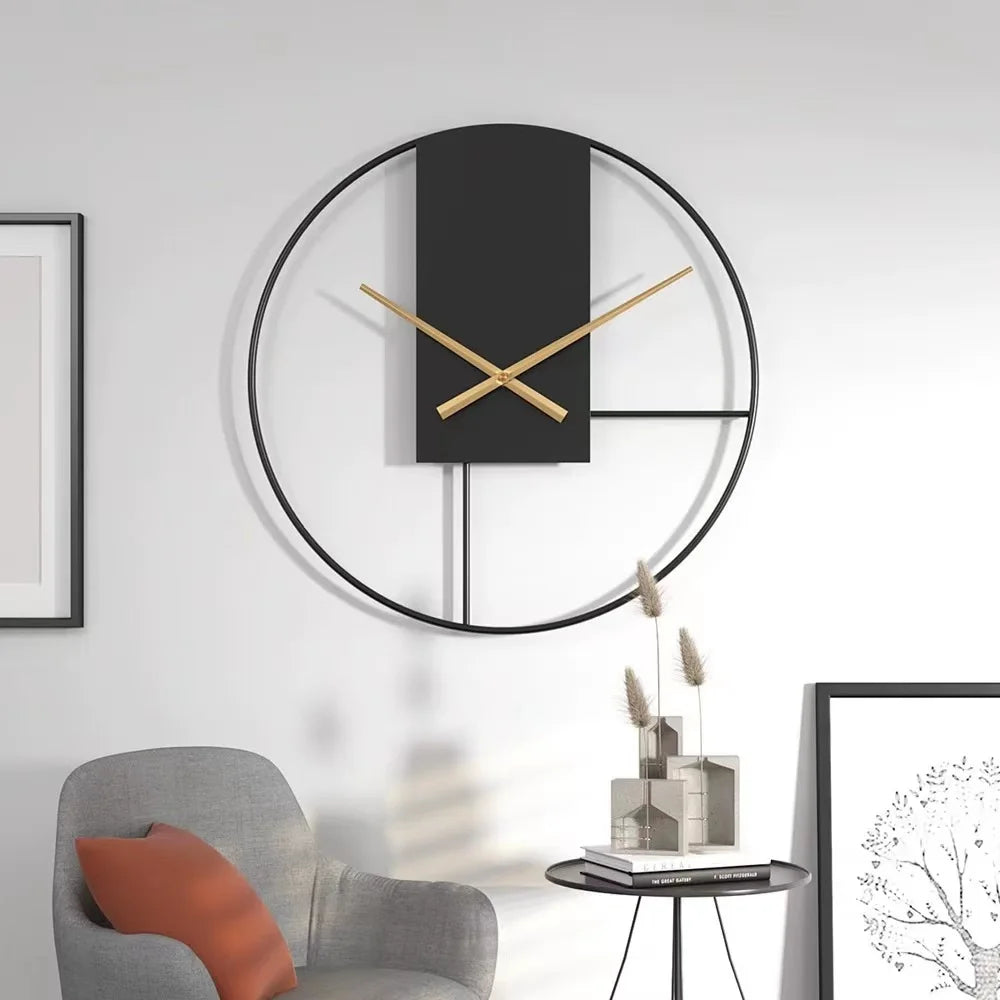 40CM Modern Retro Large Round Wall Clocks Metal Iron Silent Nordic Hanging Ornament Living Room Decor Watch Dropshipping DDP