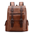Vintage European American Style PU Leather Backpack Large Capacity Travel Laptop Backpack Zipper Closure College for Men Women