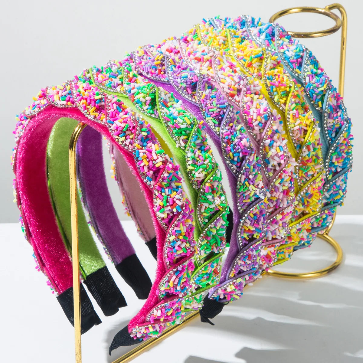 New Braided Headband Rhinestones Candy Color Beautiful Cute Party Hair Accessories for Women MegaBDM