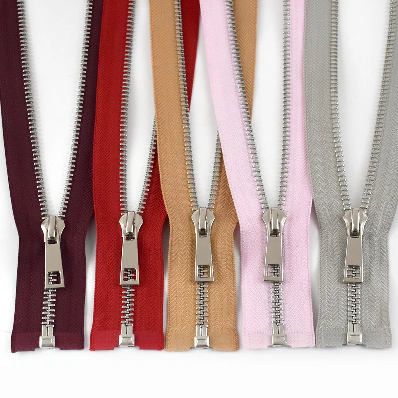 Meetee XP014 5# DIY Garment Sewing Metal Zipper Accessories Bag Clothes Jacket Alloy Zip Puller Open End Alloy Zippers