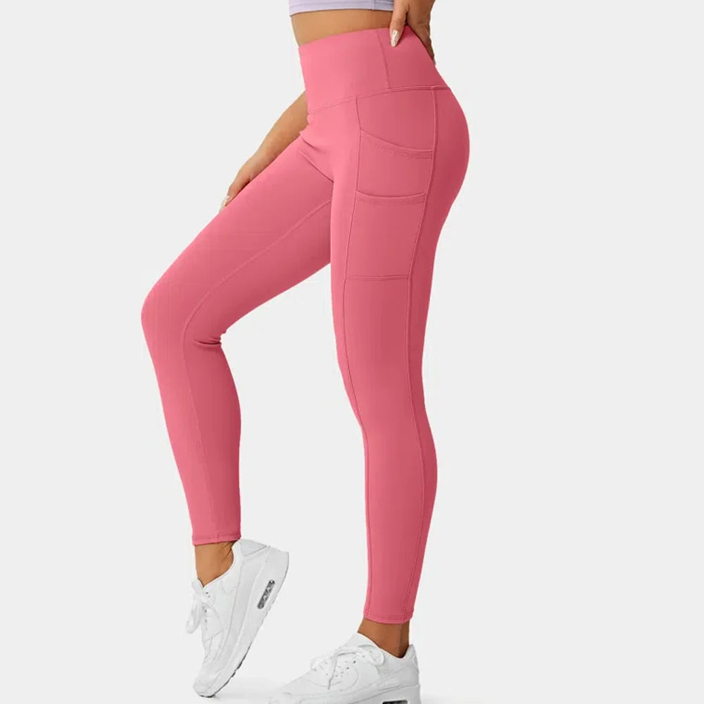 Wholesale Custom Fitness Yoga Pants Double Pockets High Stretch Skin-Friendly and High Waist Butt Lift Yoga Leggings for Women