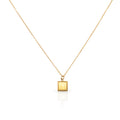 Chris April Fashion Jewelry Non-tarnish PVD Gold Plated 316L Stainless Steel Delicate Square Pendant Necklace