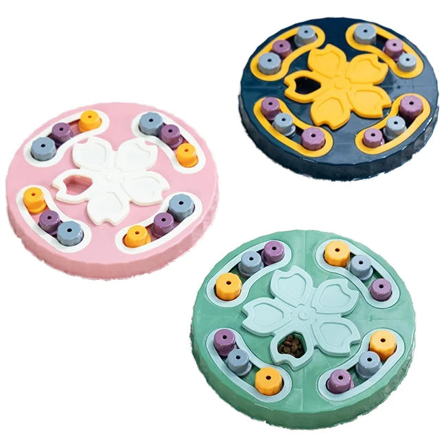 Automatic Dog & Cat Bowl Feeder Eco-Friendly Plastic Training Toy for Boredom Relief Slow Eating & Leak-Free Food Simple Style