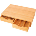 Bamboo K Cup Holder Storage Drawer for Coffee Pods Tea Bag Storage Organizer Holder Coffee Capsule Display Stand with Dividers