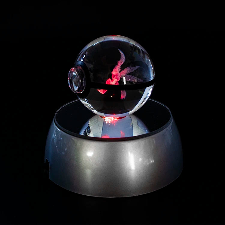 Custom Colorful Light 3d Laser LED Crystal Poke Ball Wholesale Pocket Monster K9 Crystal Glass Poke Ball