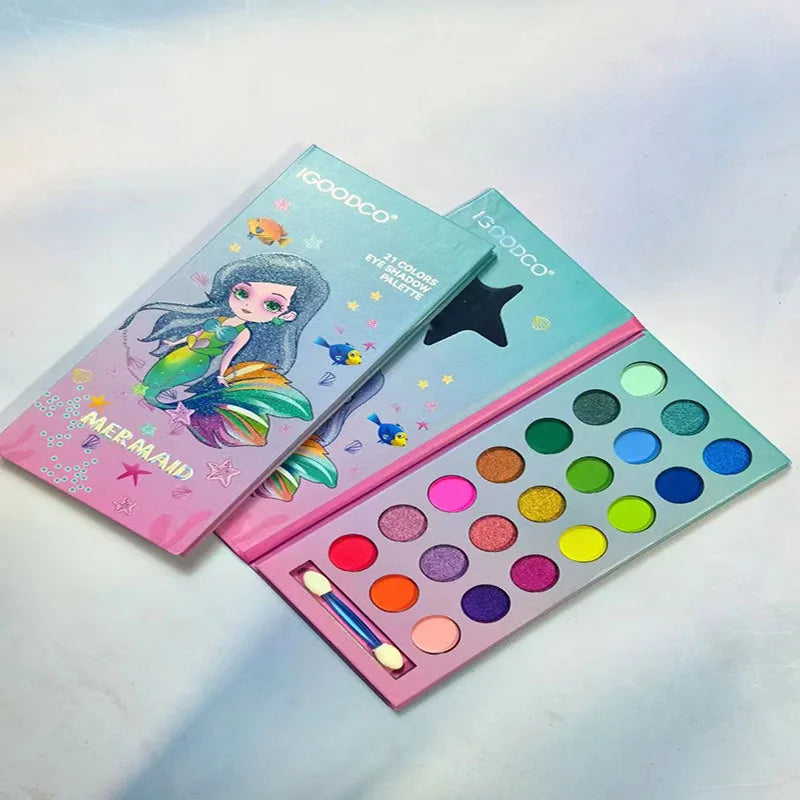 21 Color Eye Shadow Includes Cosmetic Brush Factory Direct Children Makeup High Pigment Pearlescent Matte Glitter ONEYIOO ODM