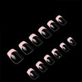 120-Piece ABS Almond Stiletto Square Patterns Nail Patch Trapezoidal French Color for Nail Art Boxed Artificial Fingernails