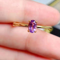 Low Price Wholesale Bulk End Golden Plated 925 Sterling Silver Natural Amethyst Jewelry Rings for Women