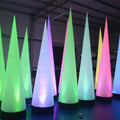 Cheap Carnival Party Decoration Inflatable Horn Model with Light Custom Stage Artistic Inflatable LED Columns