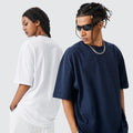 Custom Logo Heavyweight 100% Cotton T-Shirt Plus Size Men's 280GSM Knitted Oversized Plain T Shirts