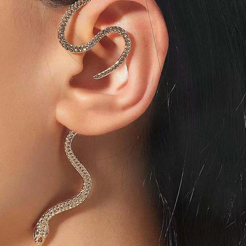 Fashion Punk Style Snake Shape  Ear Cuff Earrings Ganging Ear Hook Earrings Ladies Jewelry