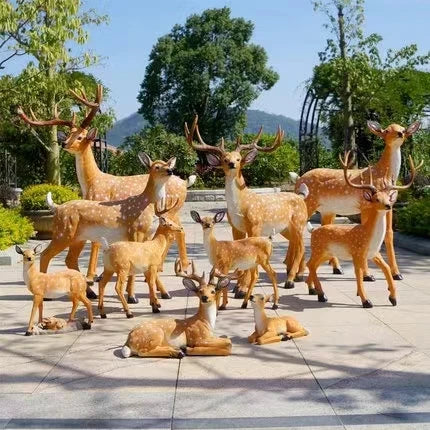 Christmas Animatronic Animal Life Size Resin Fiberglass Christmas Decorative Deer/reindeer Statue Sculpture for Sale