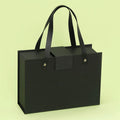Handheld Luxury Black Gift Box Flip Cover Closure Custom Logo Foil Printed Corrugated Board Folding Packaging Magnetic Lid for