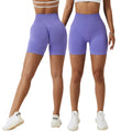 High Waist Women's Bike Scrunch Butt Activewear Shorts Seamless Design with Elastic Waist Closure Low MOQ Solid Pattern