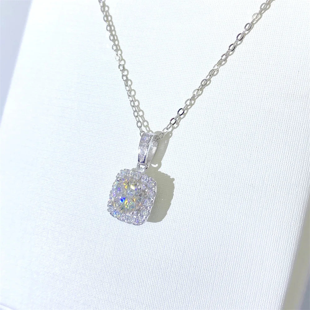 2022ins Summer S925 Sterling Silver 6.5mm VVS Moissanite Woman Necklace Wedding Birthday Party Gift for Woman Man Jewelry