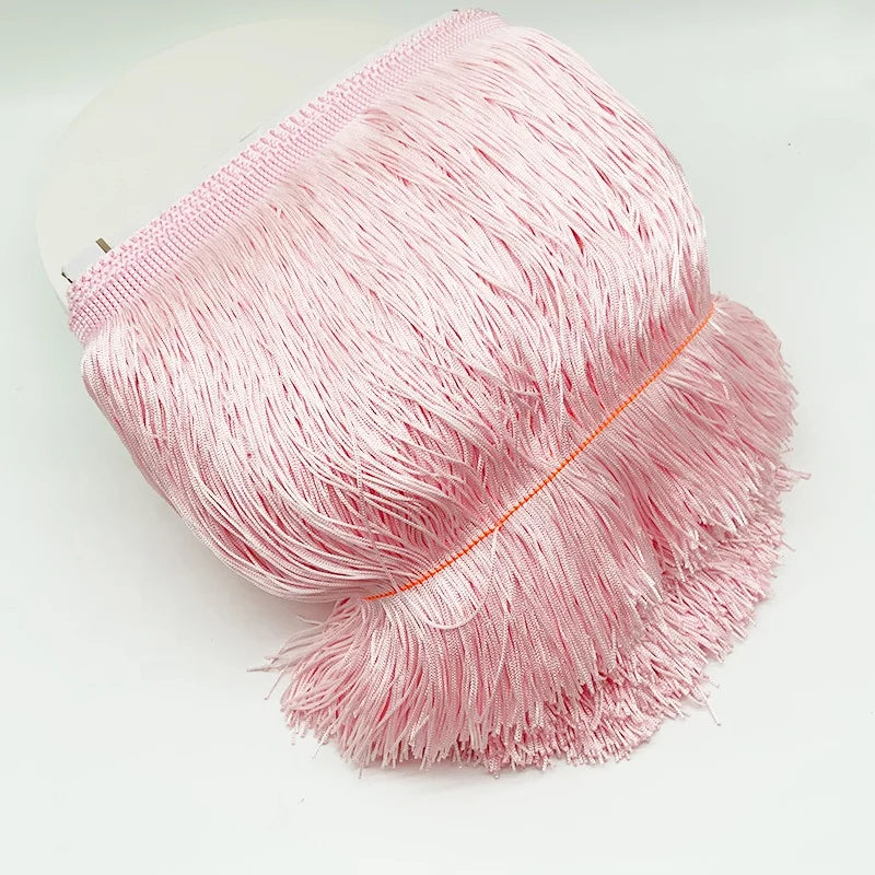 Good Quality 20CM Polyester Trim Tassel Fringe 10 Yards Long One Roll Fabric Fringes for Dance Skirt Dress