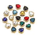 Stainless Steel PVD Plated Heart Glass Crystal Charms for DIY Jewelry Necklace Findings Bracelet Supplies Earrings Making MegaBDM