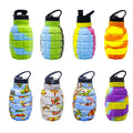 Wholesale 580ML Collapsible Drink Bottle Water Travel Camping Cycling Foldable Durable Leak-Proof Kids Silicone Water Bottles