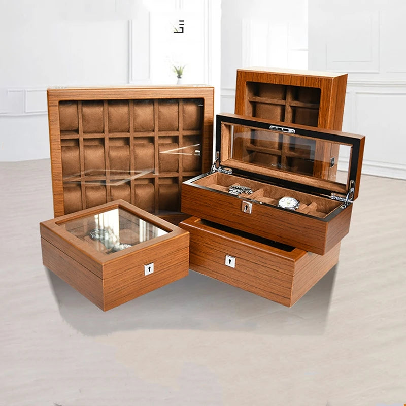 Large Capacity High-grade Wooden Jewelry Watch Box 5-6-8-10-12-18 Wooden Gift Box Storage Box Customization
