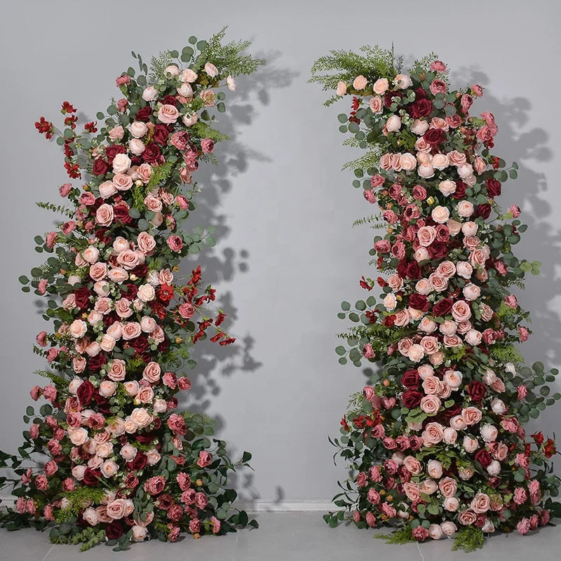 High-End Red Artificial Flower Arch for Wedding for Event Aisle Decor for Christmas Easter Mother's Day