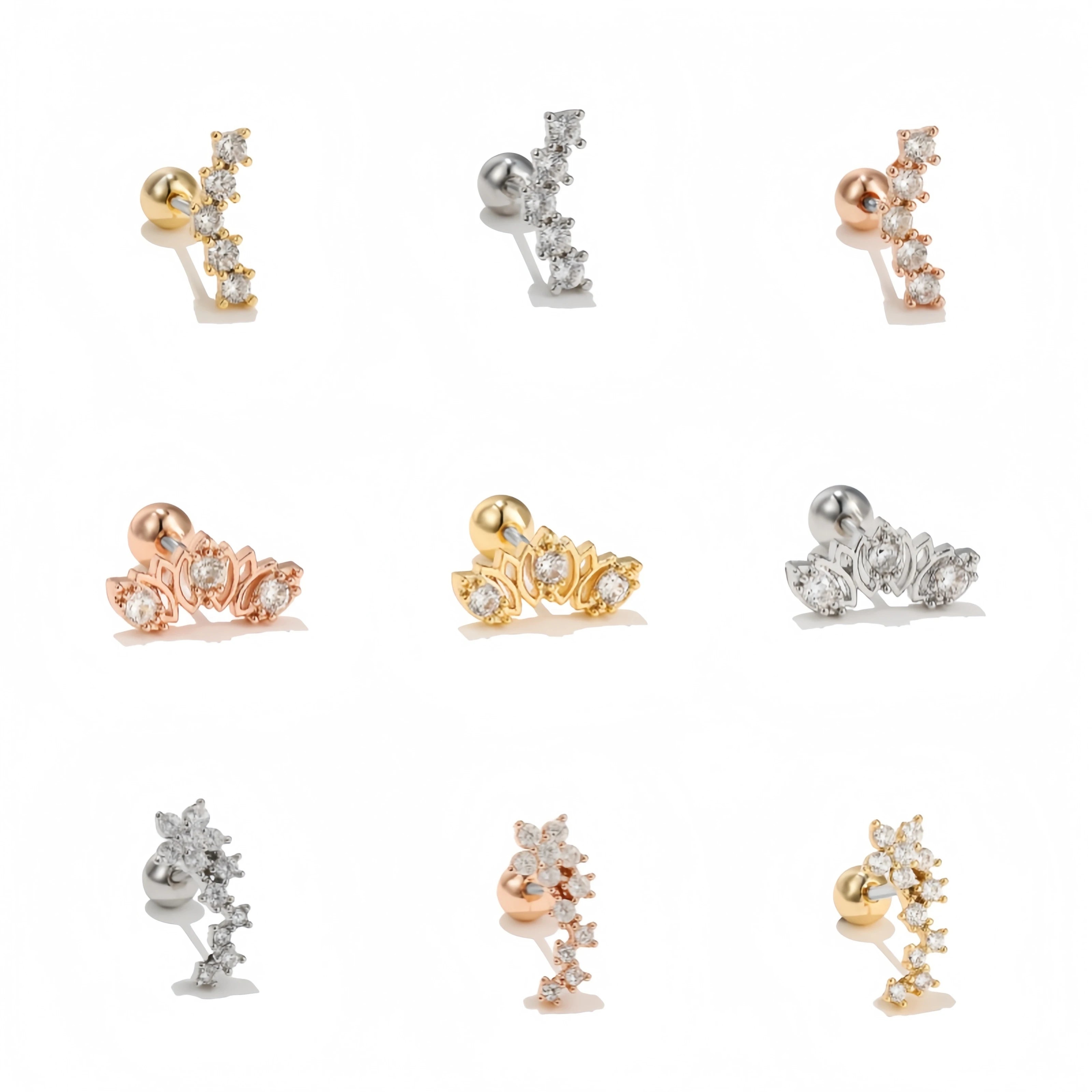 CZ Zircon Titanium Stud Earrings Hypoallergenic Office Lady Style Ideal for Work and Everyday Use