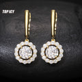 Bling Hip Hop Jewelry 925 Sterling Silver Drop Halo Earrings VVS Moissanite Diamond Wedding Earrings Men Women