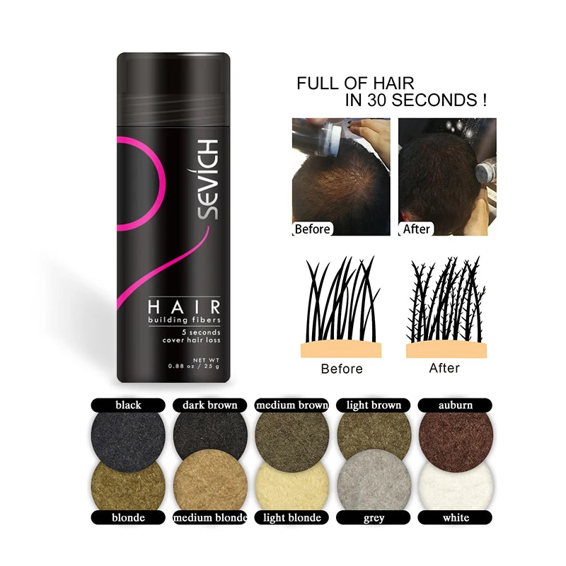 Private Label Thick Fiber Keratin Hair Building Fiber Powder Hair Fiber for Men