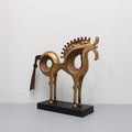 Nordic Abstract Horse Sculpture Metal Crafts Animal Model House Sales Office Desktop Luxury Ornaments Home Decor