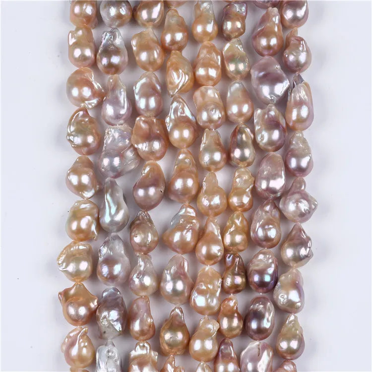 Natural Big Size Freshwater Baroque Shape Real Pearls Natural Color Pearl Strings